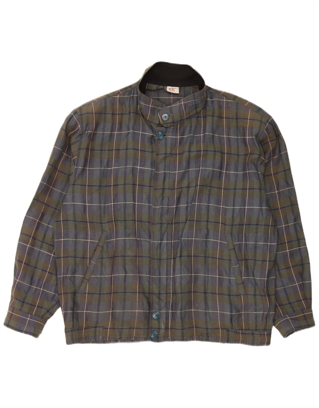 Belfe Herren Bomberjacke UK 40 Large Marineblau kariert