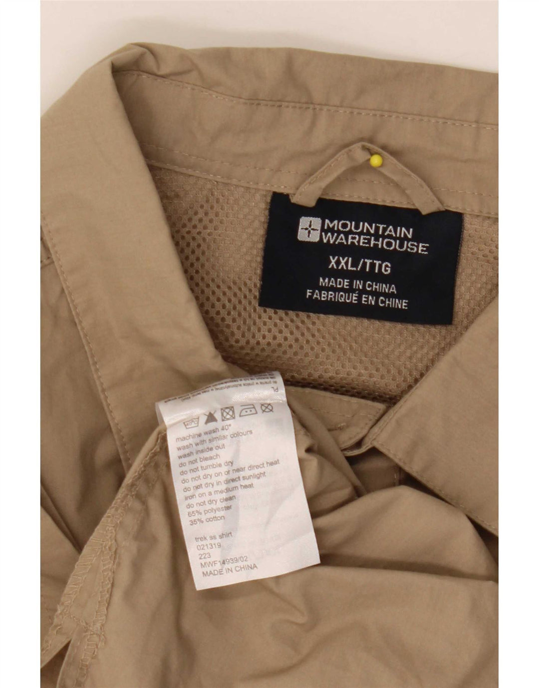 Mountain Warehouse Herren-Kurzarmhemd 2XL Beige Polyester