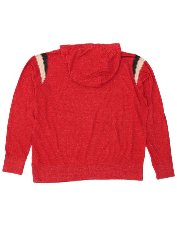 Nike Womens Graphic Hoodie Pullover UK 20 2XL Rote Colourblock-Baumwolle