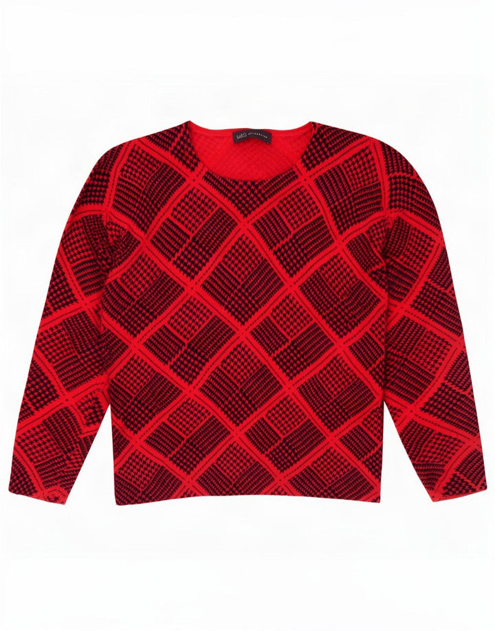Marks & Spencer Damen-Pullover mit U-Boot-Ausschnitt, Gr. 12, Mittelrot
