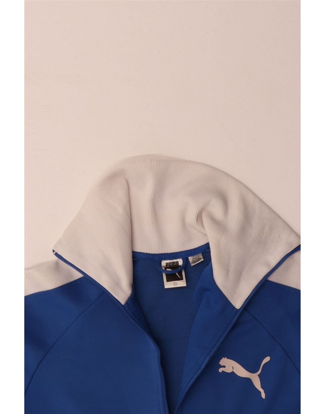 PUMA Womens Graphic Trainingsanzug Top Jacke UK 16 Large Blue Colourblock