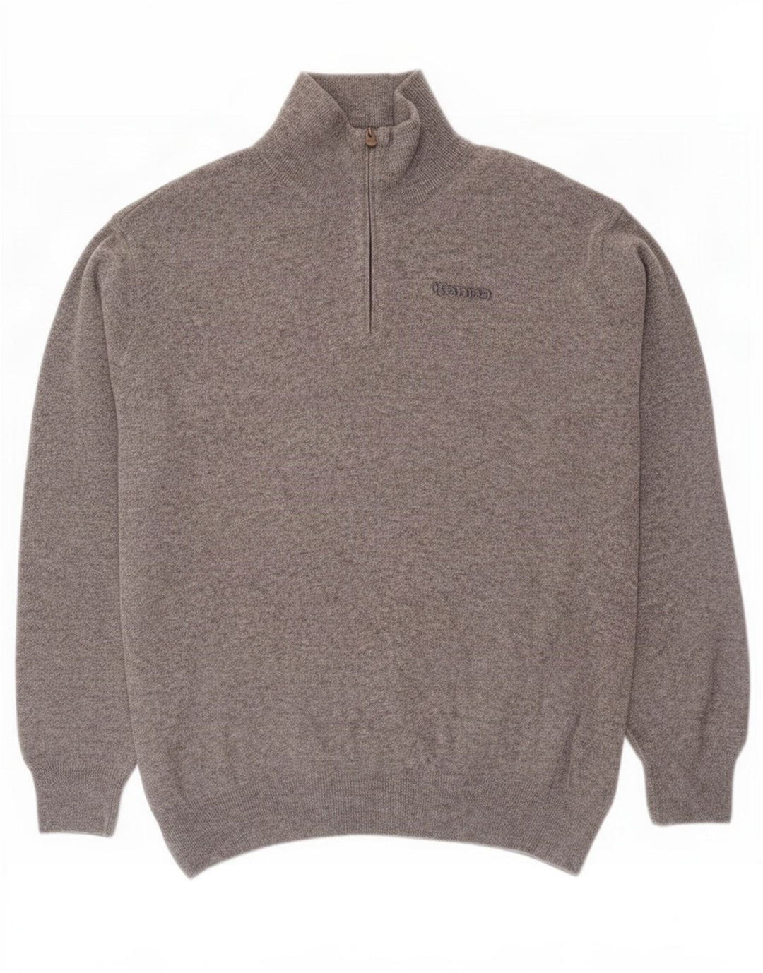 Kappa Herren-Pullover mit Reißverschluss, 2XL, graue Lammwolle