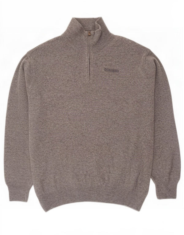 Kappa Herren-Pullover mit Reißverschluss, 2XL, graue Lammwolle