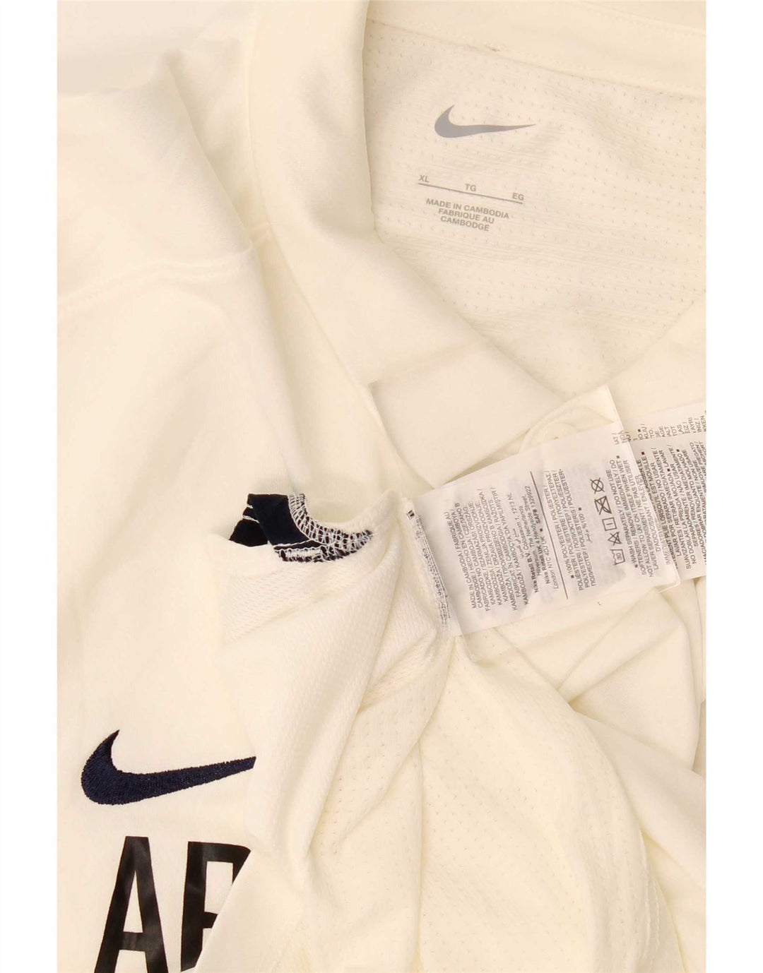 Nike Herren-Poloshirt mit Grafik XL, cremefarbenes Polyester