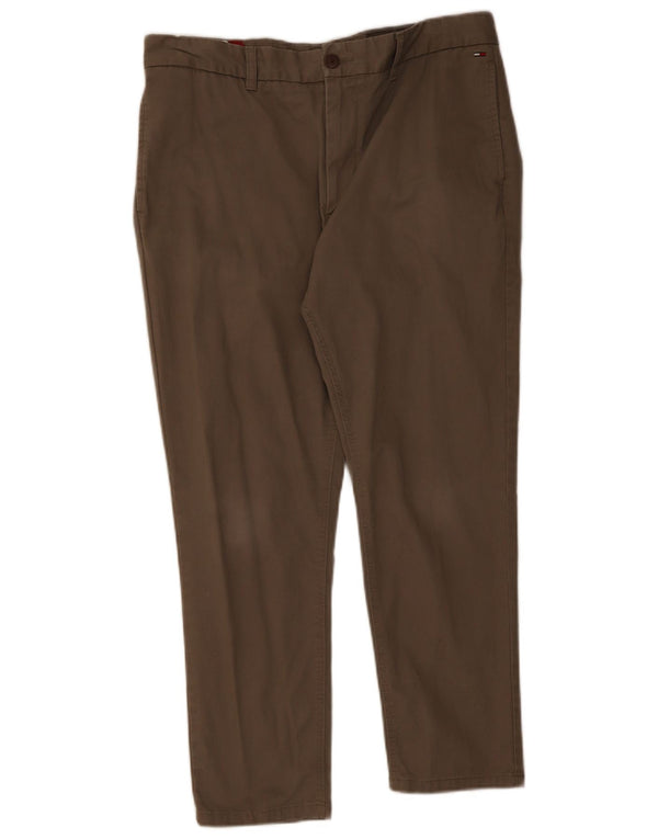 Tommy Hilfiger Slim Chino-Hose für Herren, W34, L27, braune Baumwolle