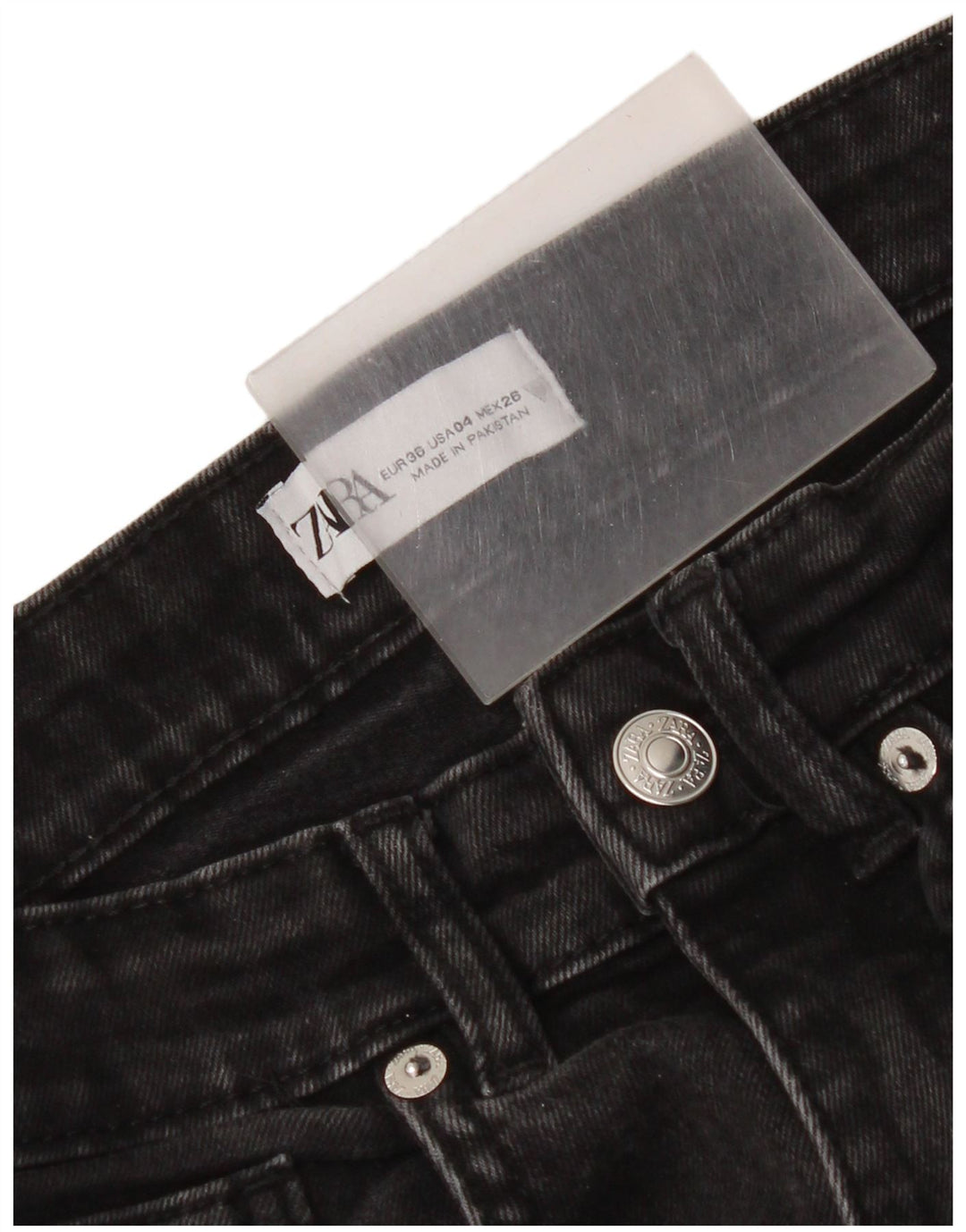 Zara Damen Bootcut Jeans EU 36 XS W26 L25 Schwarz