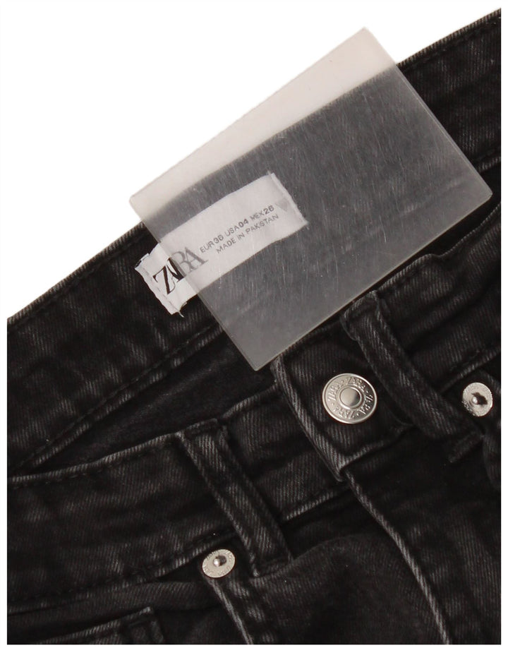 Zara Damen Bootcut Jeans EU 36 XS W26 L25 Schwarz