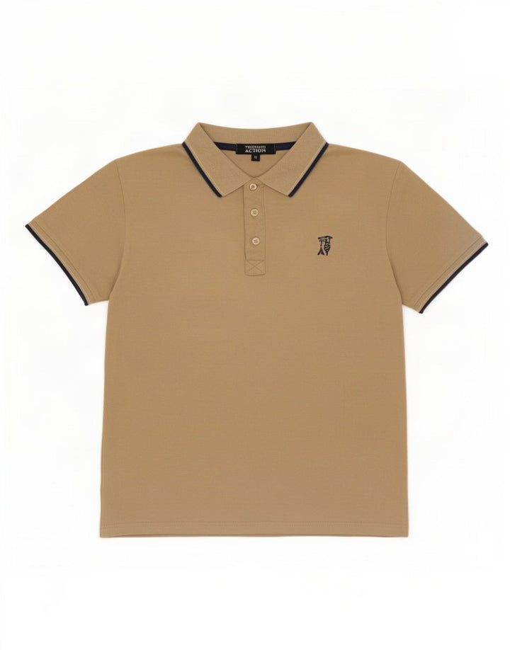 Trussardi Herren-Poloshirt aus Baumwolle in Mittelbeige