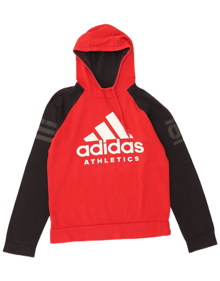 Adidas Herren Grafik-Hoodie-Pullover Mittelroter Farbblock