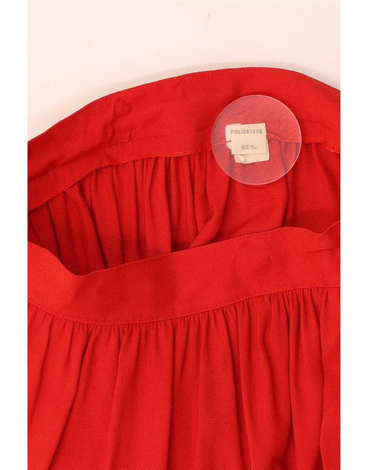 Vintage Damen A-Linie Rock W25 XS Rot Polyester
