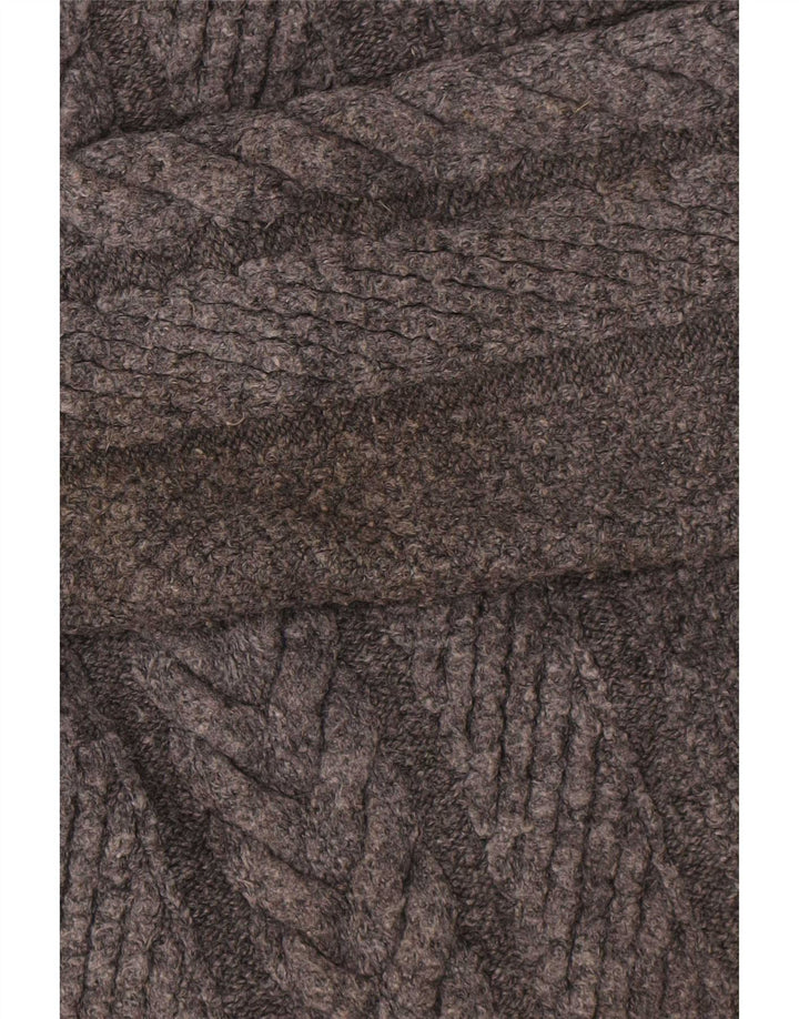 Zara Herren-Pullover mit Rundhalsausschnitt, groß, grau geflecktes Acryl