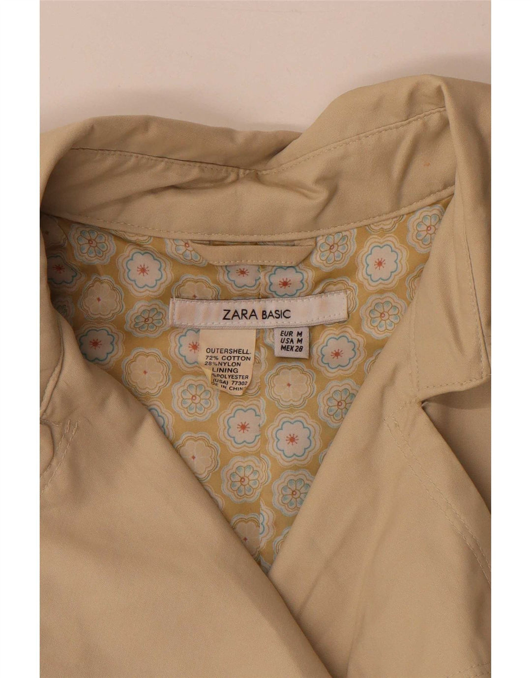 Zara Damen Trenchcoat UK 14 Mittelbeige Baumwolle