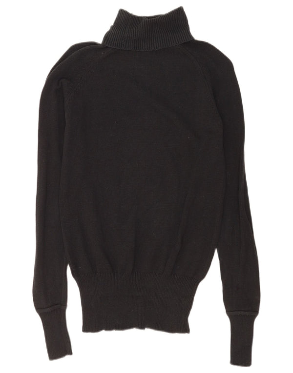 Zara Damen-Pullover mit Rollkragen, UK 14, mittelmarineblaue Baumwolle