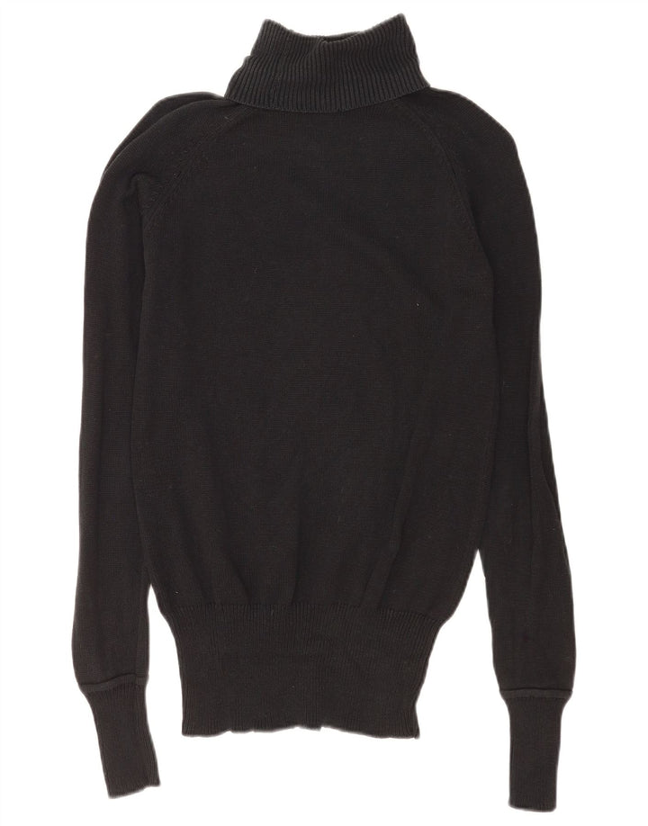 Zara Damen-Pullover mit Rollkragen, UK 14, mittelmarineblaue Baumwolle