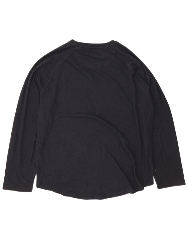 Crew Clothing Herren-Top, langärmelig, 2XL, schwarze Baumwolle