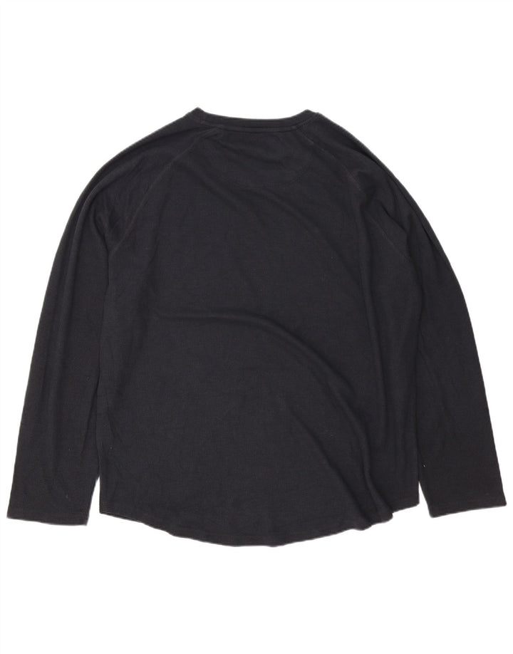 Crew Clothing Herren-Top, langärmelig, 2XL, schwarze Baumwolle
