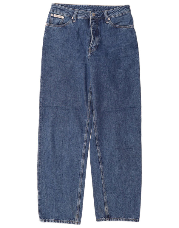 Calvin Klein Damen High Waist Loose Jeans W27 L32 Blaue Baumwolle 90er Jahre