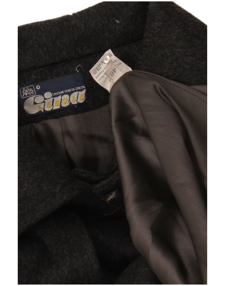 Gina Lebole Damen Übergroßer Capelet-Mantel IT 46 Große schwarze Wolle
