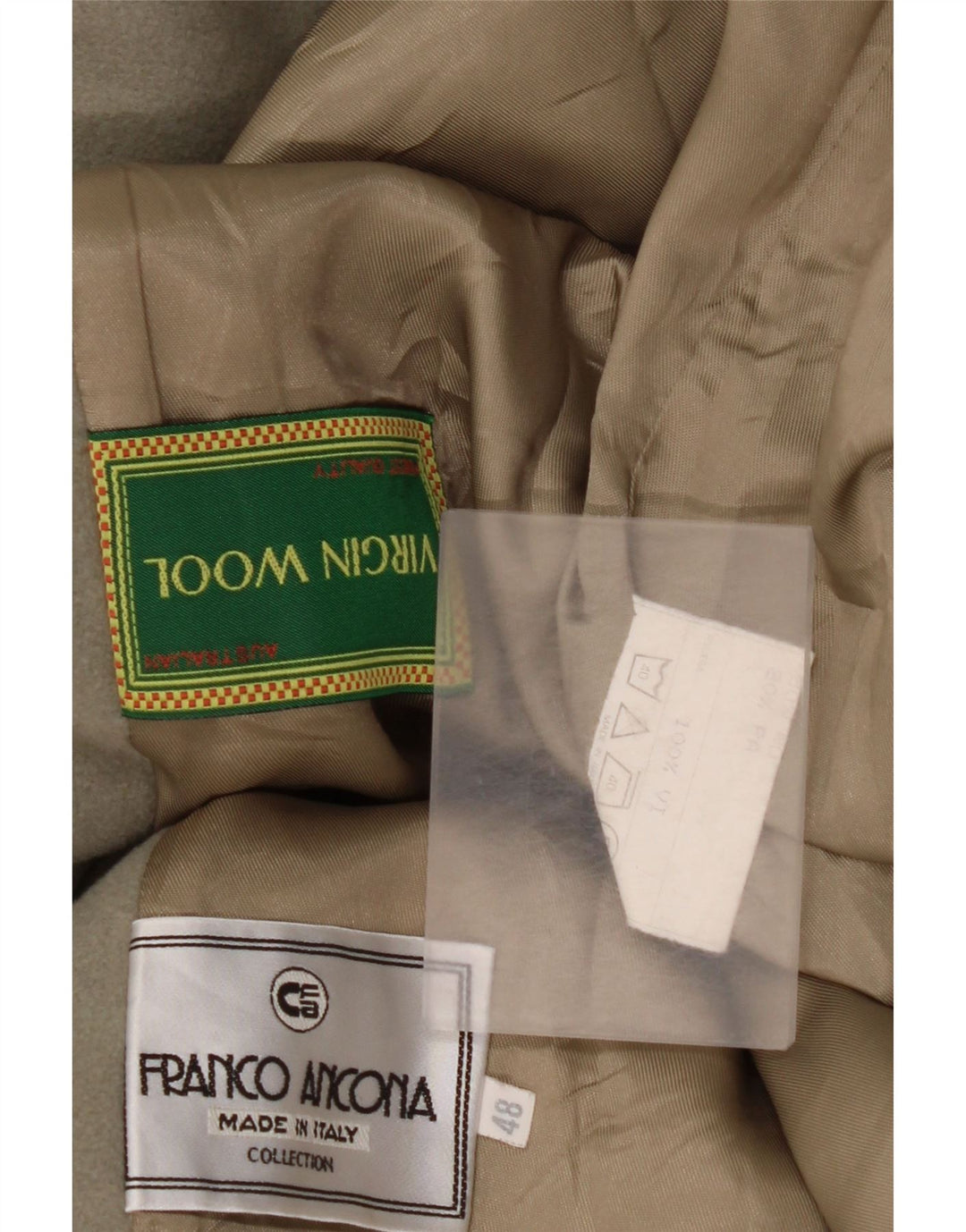 Franco Ancona Herren Dufflecoat IT 48 Mittelgraue Wolle