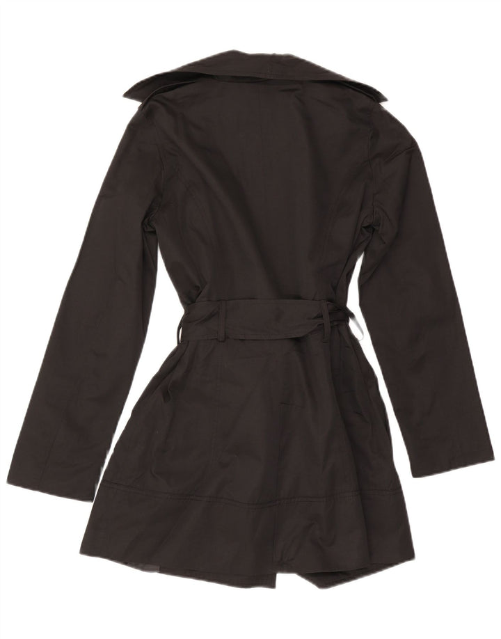 Zara Damen Mantel UK 10 Small Schwarz Polyester