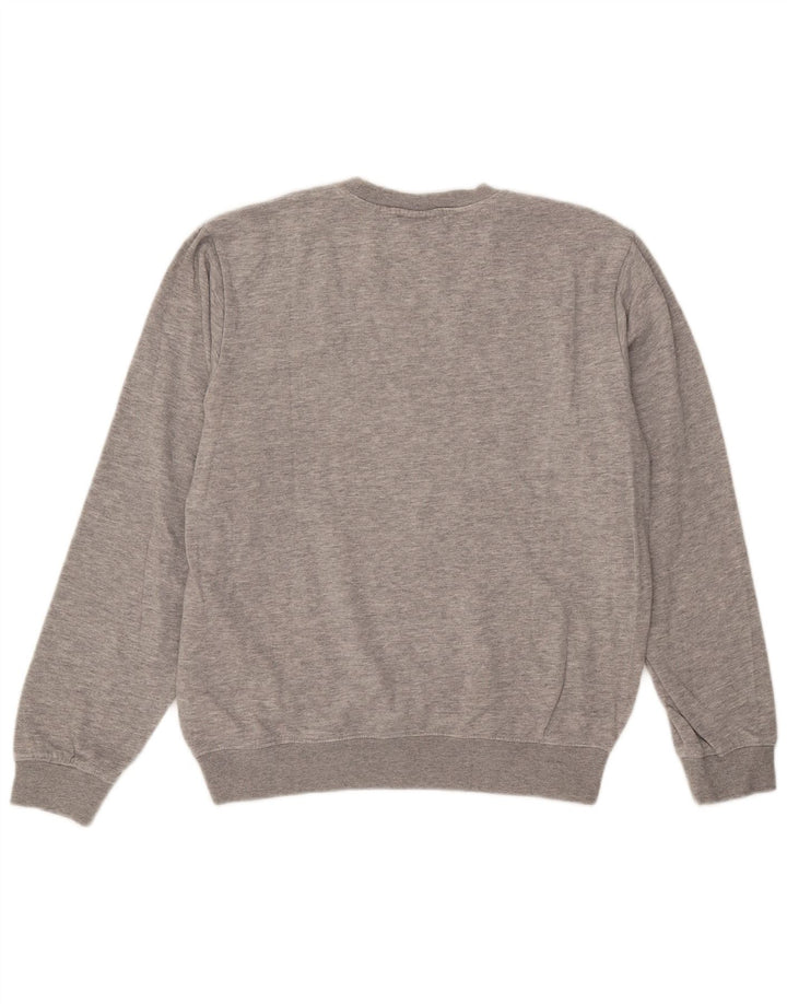 Kappa Herren-Sweatshirt-Pullover aus mittelgrau gefleckter Baumwolle