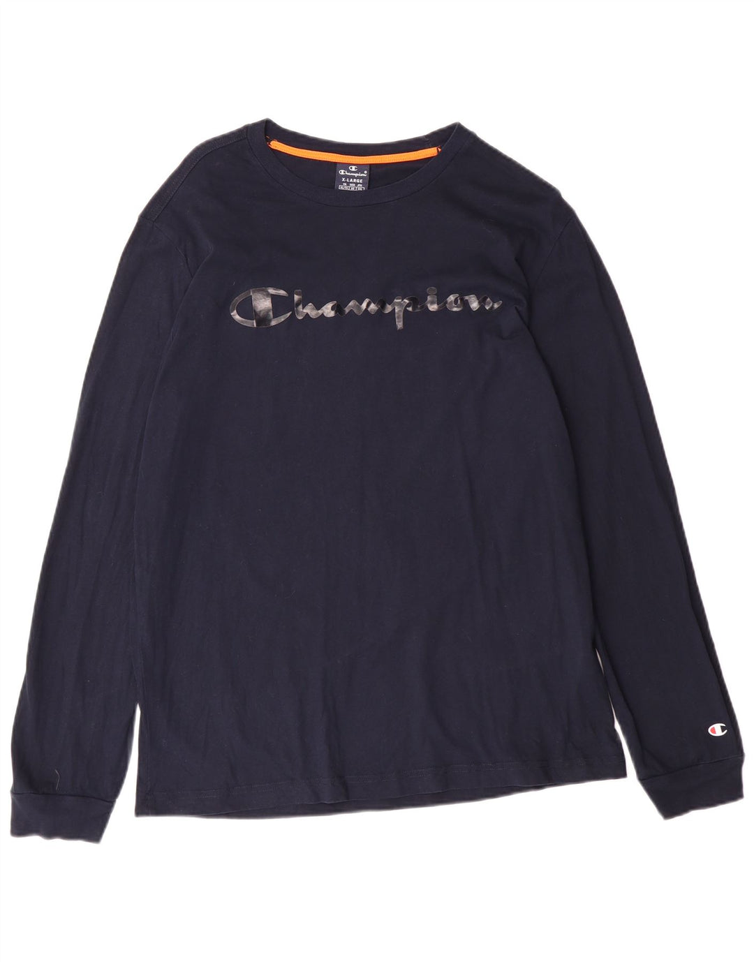 Champion Damen Grafik-T-Shirt-Oberteil XL aus marineblauer Baumwolle