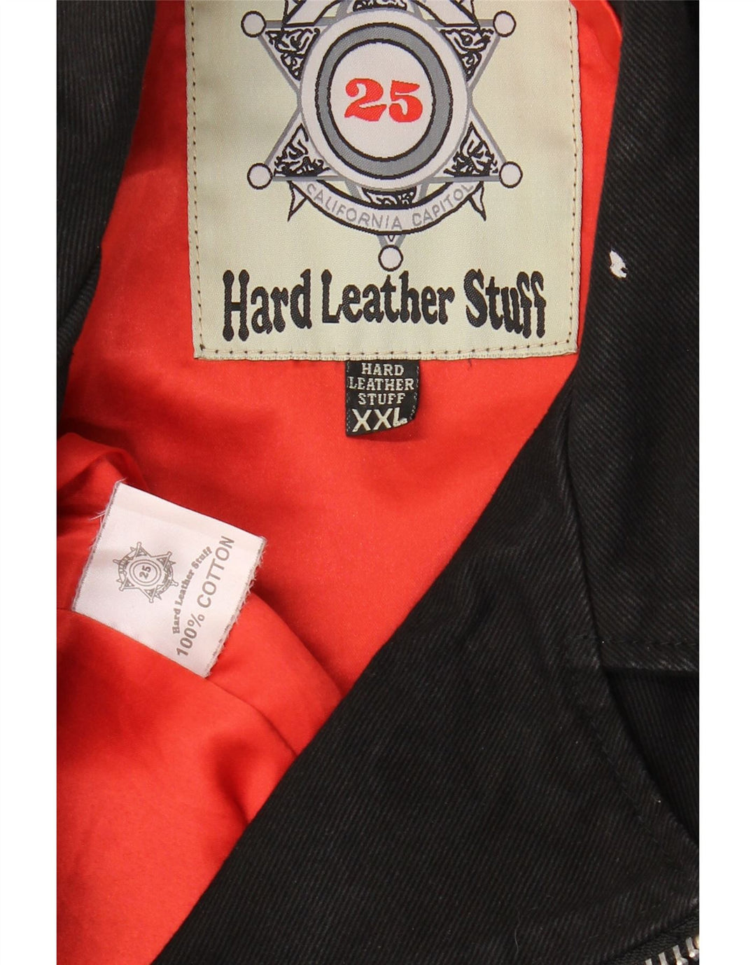 Hard Leather Stuff Womens Crop Biker Jacket UK 20 2XL Black Cotton
