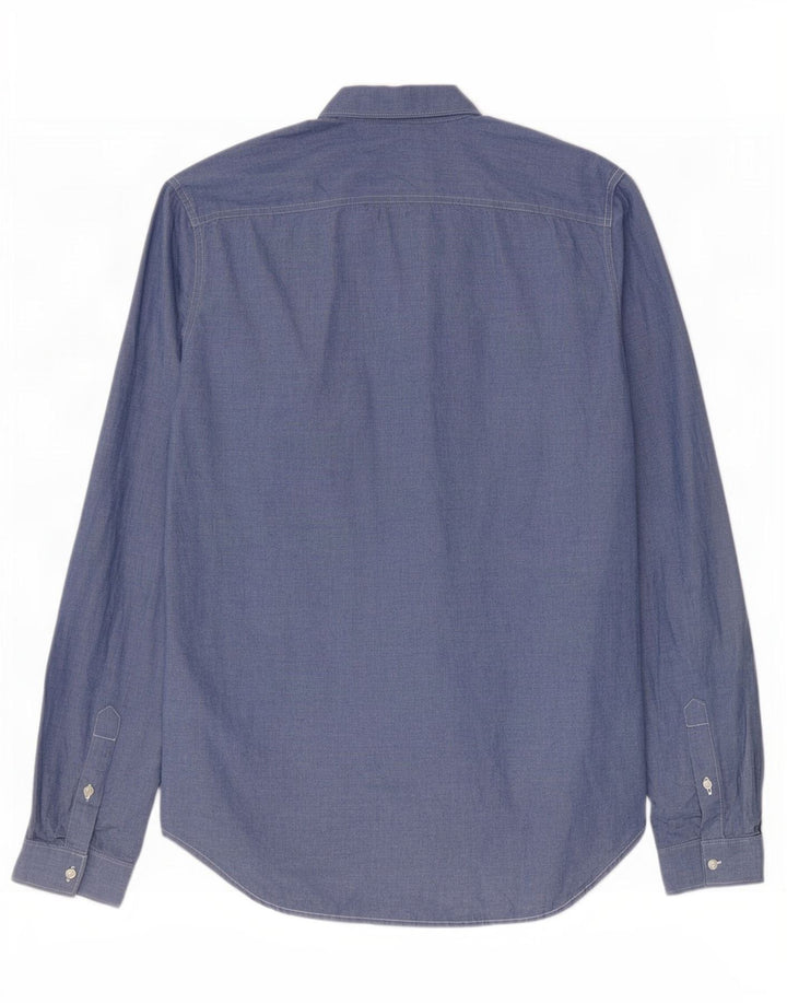 Superdry Herrenhemd XL, blaue Baumwolle