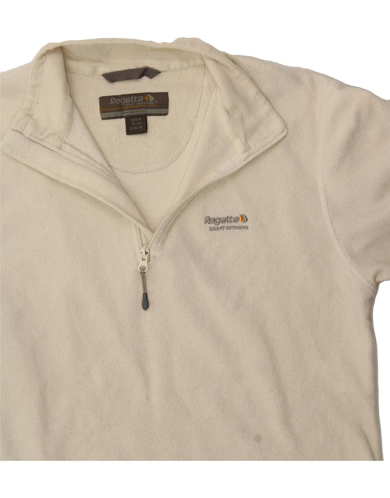 REGATTA Womens Zip Neck Fleece Jumper UK 16 Large Beige Polyester Vintage Regatta and Second-Hand Regatta from Messina Hembry 