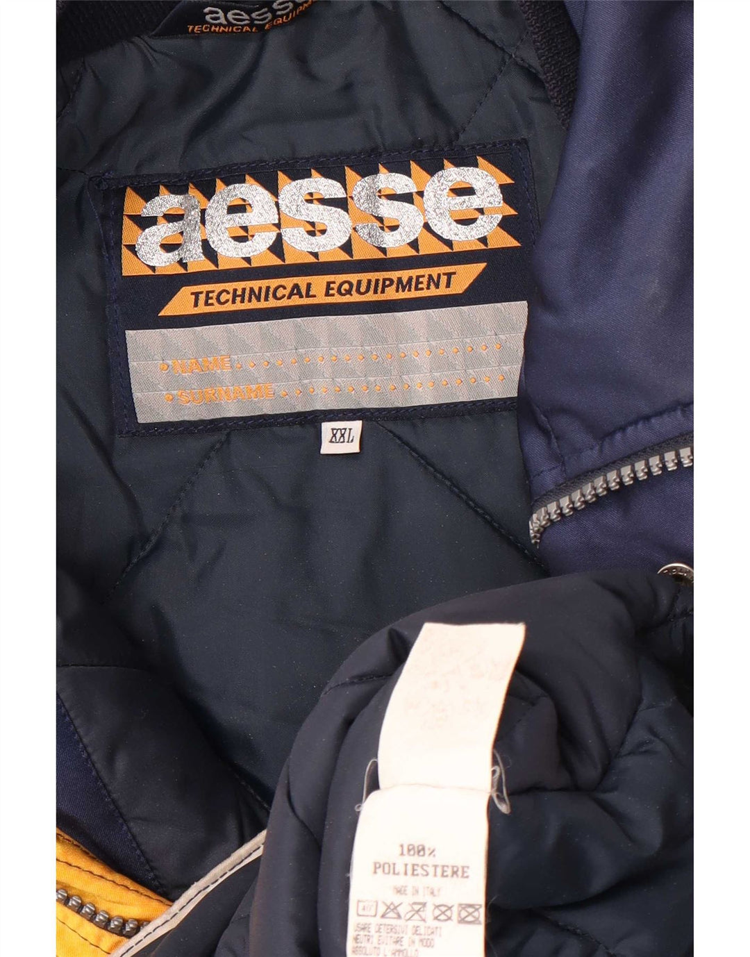 Aesse Herren-Skijacke UK 44 2XL Marineblaues Colourblock-Polyester