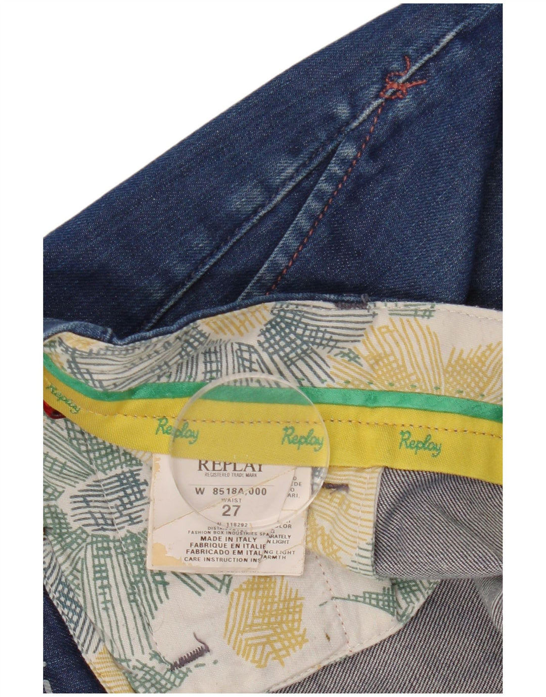 REPLAY Damen Jeansshorts W27 Small Blau Baumwolle