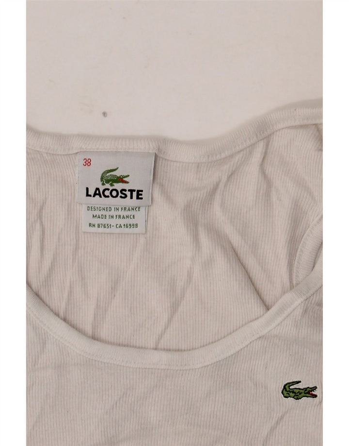 Lacoste Damen-Trägershirt, Größe 38, mittelweiße Baumwolle