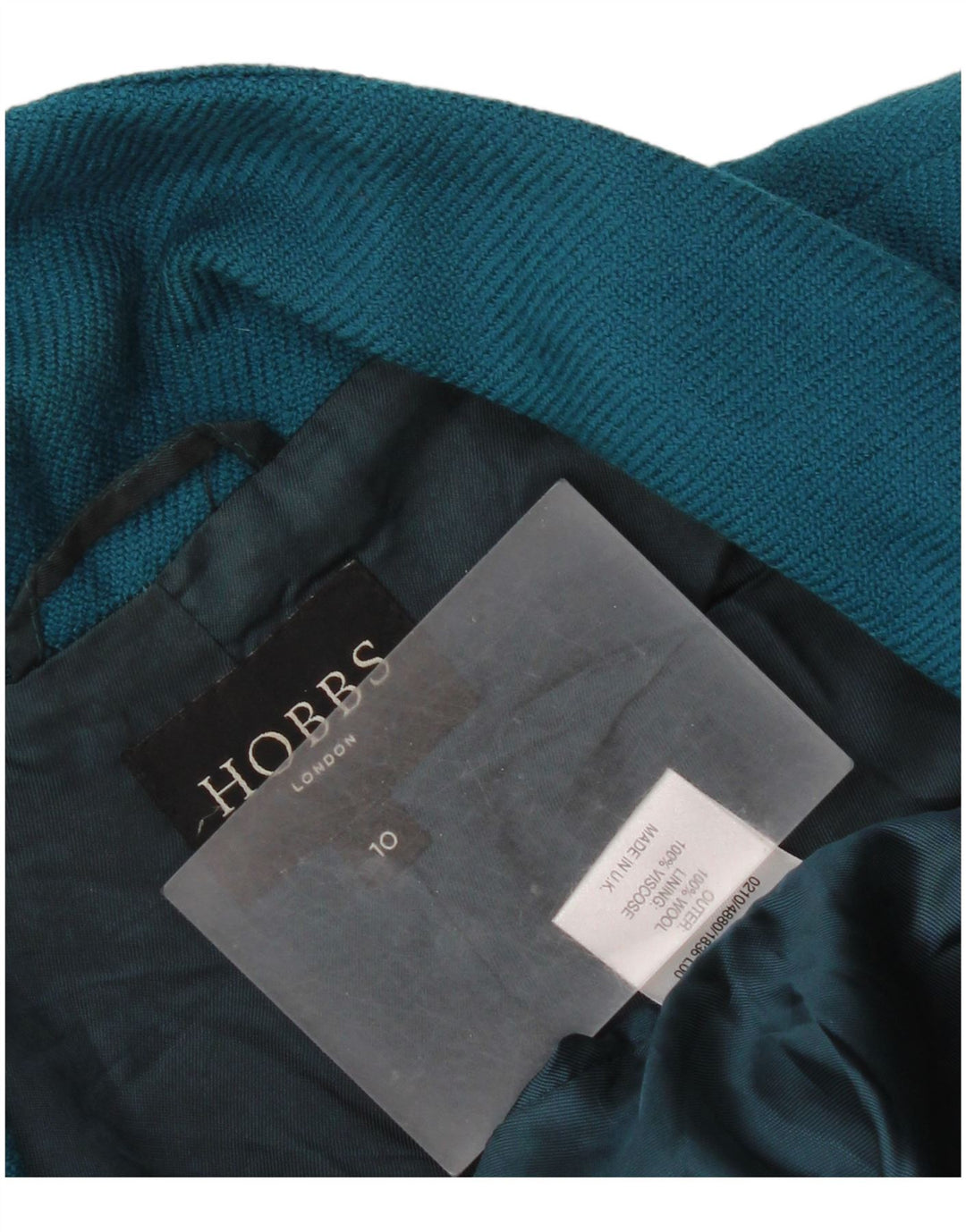 Hobbs Damen Crop 2 Button Blazer Jacke UK 10 Small Blaue Wolle