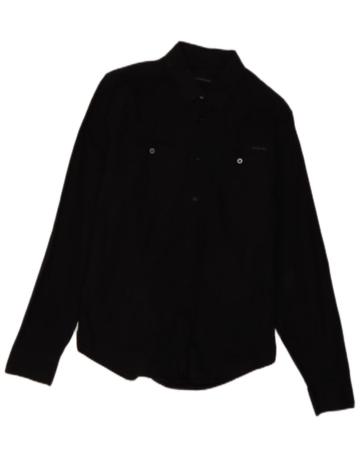 Calvin Klein Herrenhemd Mittelschwarze Baumwolle