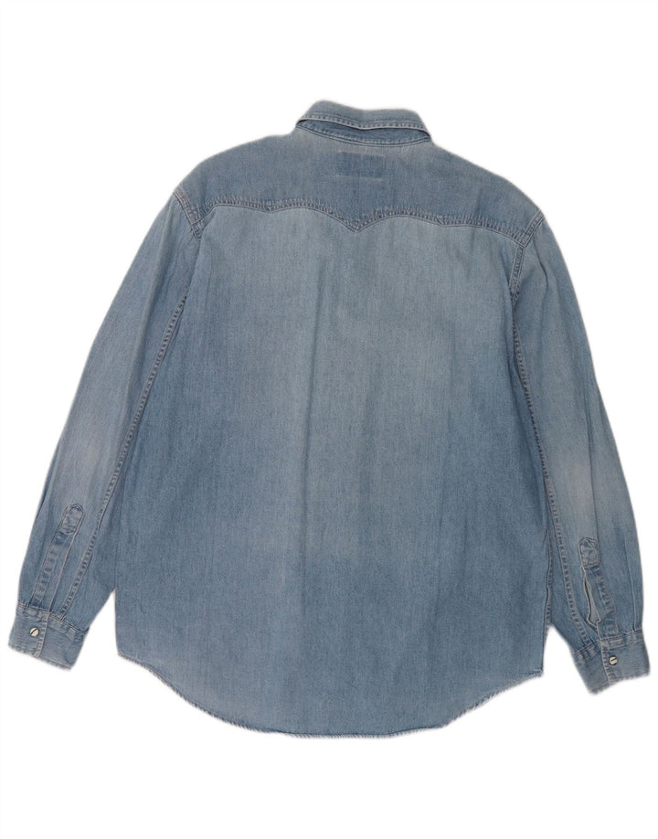 Vintage Herren Jeanshemd mittelblaue Baumwolle