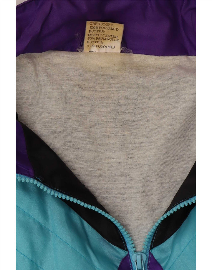 Vintage Herren-Trainingsanzug XL Blau Colourblock Polyamid Retro