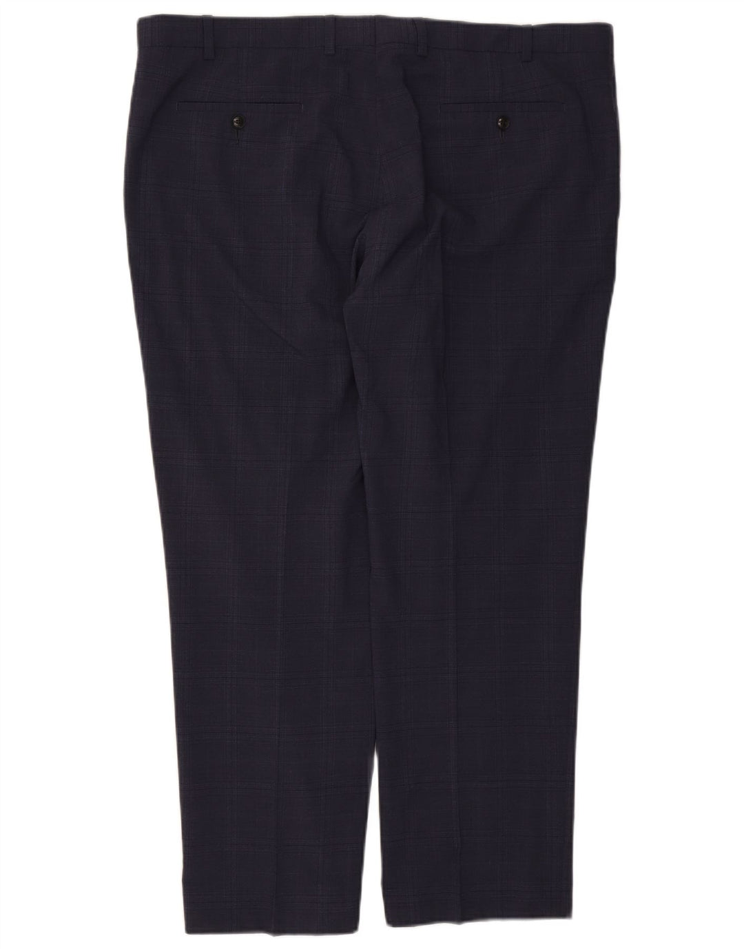 Marks & Spencer Herren-Anzughose, normal, W42, L29, marineblau karierte Wolle