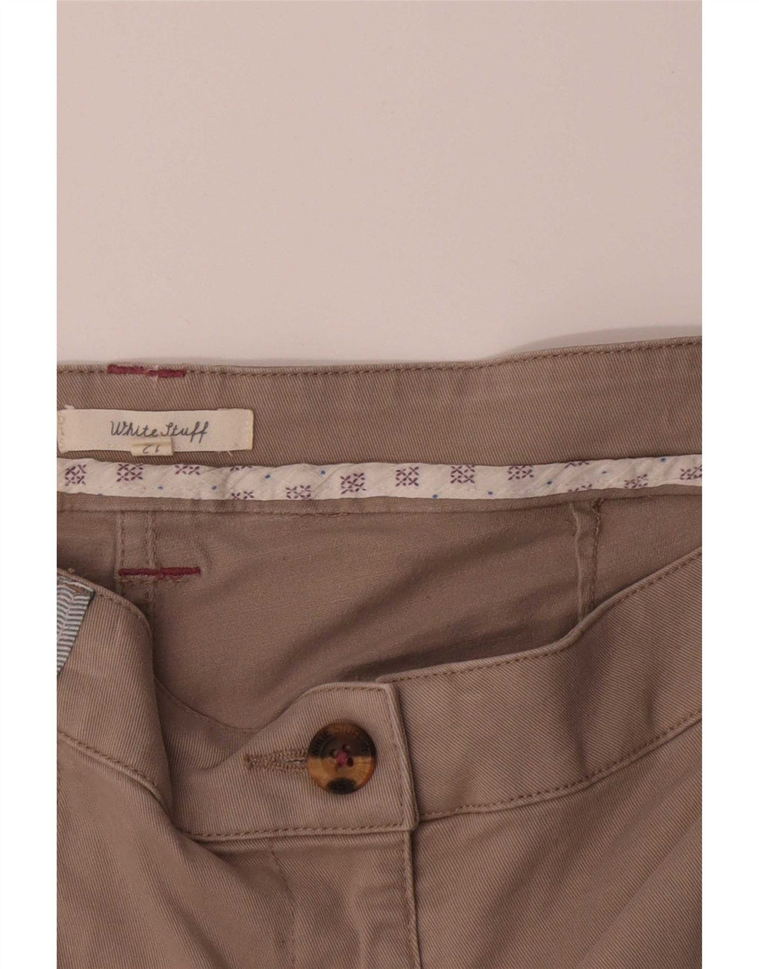 White Stuff Damen Shorts UK 12 Medium W34 Beige Baumwolle