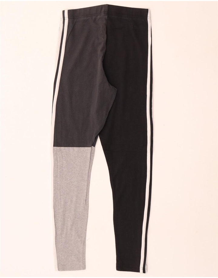 Adidas Damen Leggings UK 8/10 Small Schwarz Colourblock