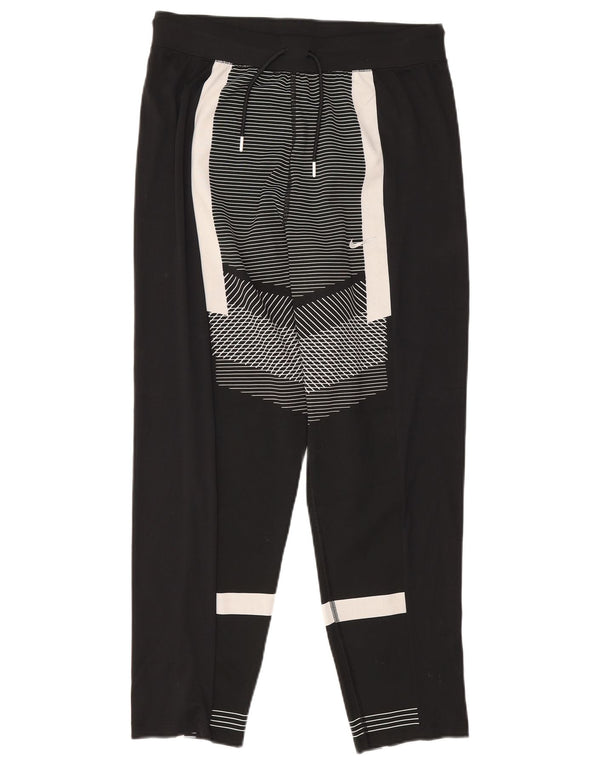 Nike Damen Dri Fit Trainingshose UK 14 Large Schwarz Colourblock
