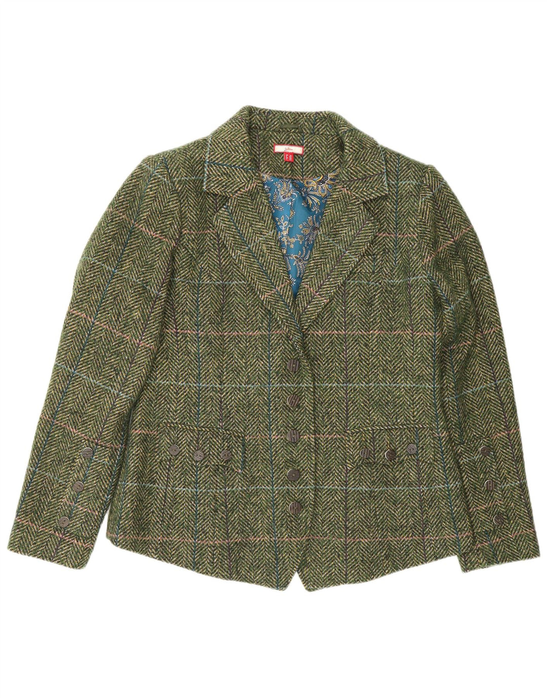 Joe Browns Damen-Blazer mit 5 Knöpfen, Gr. 14, Grün, Hahnentrittmuster