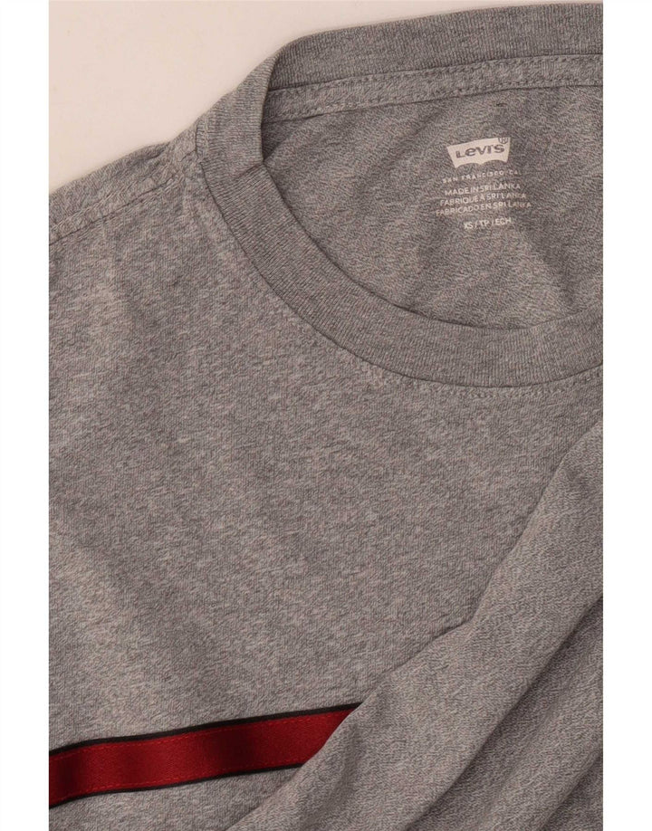 Levi's Damen Crop Oversized T-Shirt Top UK 6 XS Grau meliert