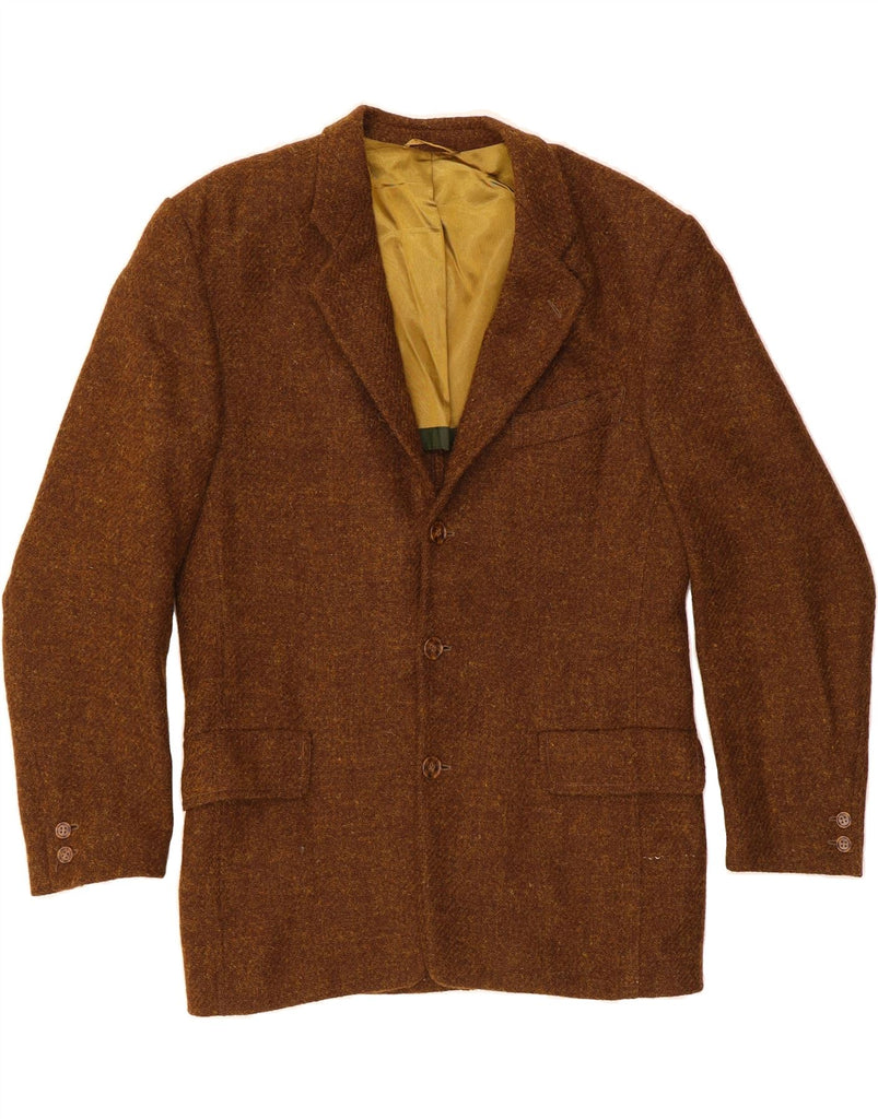 HUGO BOSS Mens 3 Button Blazer Jacket Size 98 Large Brown Virgin Wool Vintage Hugo Boss and Second-Hand Hugo Boss from Messina Hembry 