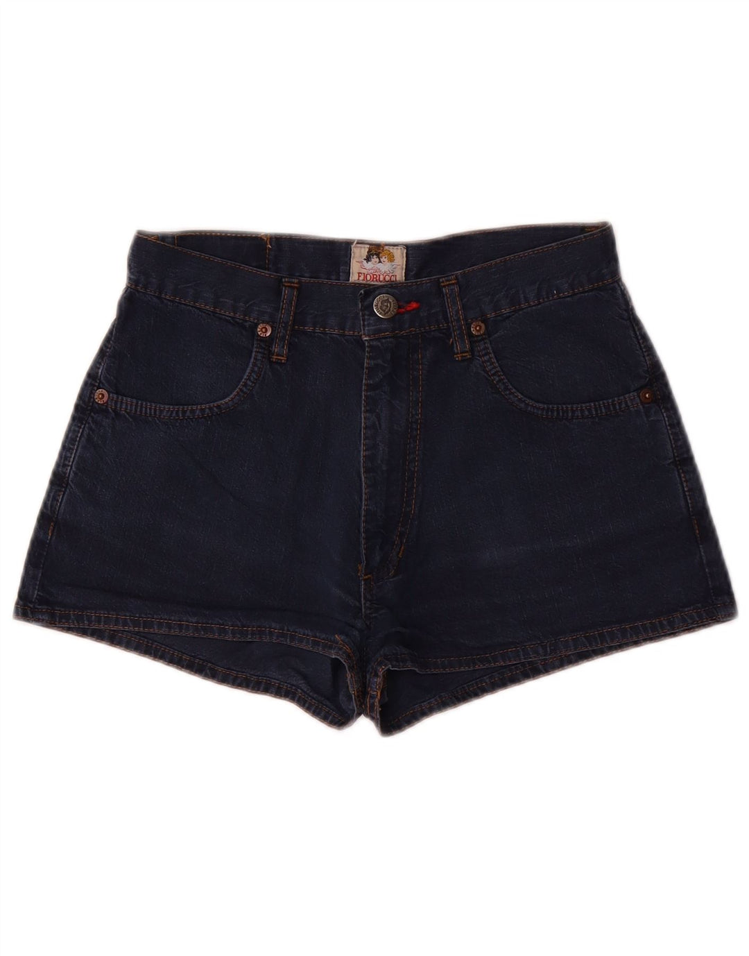 Fiorucci Damen Jeansshorts W26 Small Marineblaue Baumwolle