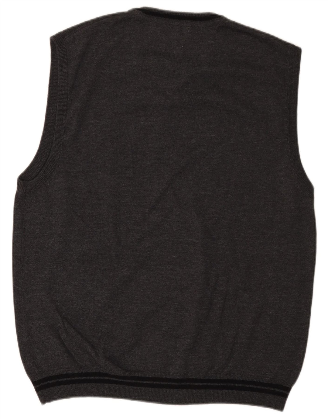 VINTAGE Herren Weste Tank Top Groß Grau Polyacryl