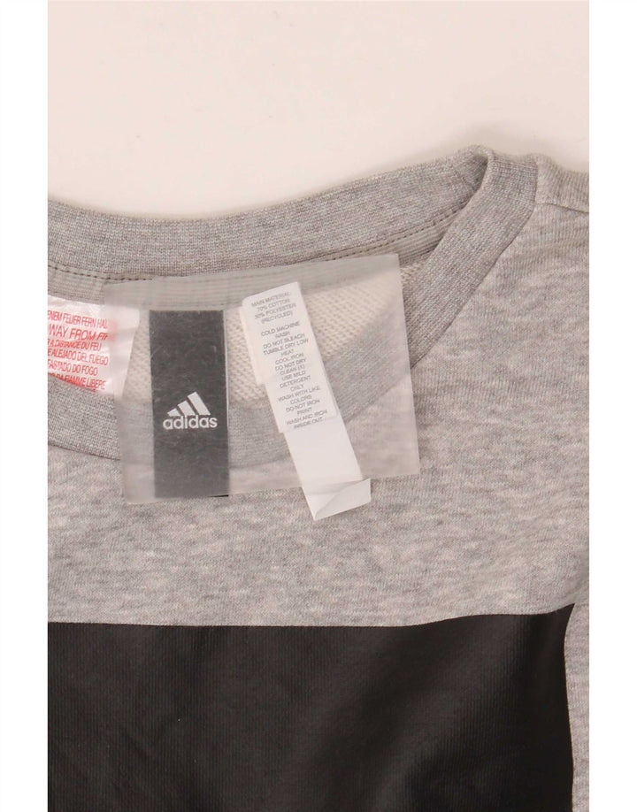 Adidas Jungen Grafik-Sweatshirt-Pullover 13–14 Jahre, graue Baumwolle