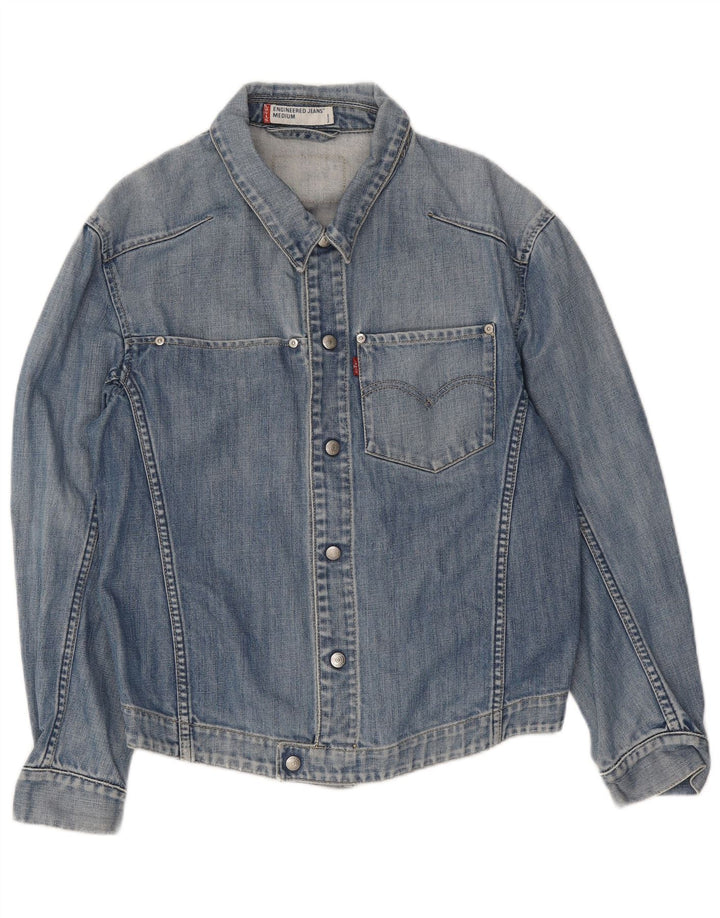 Levi's Damen Engineered Denim Jacke UK 14 Mittelblaue Baumwolle