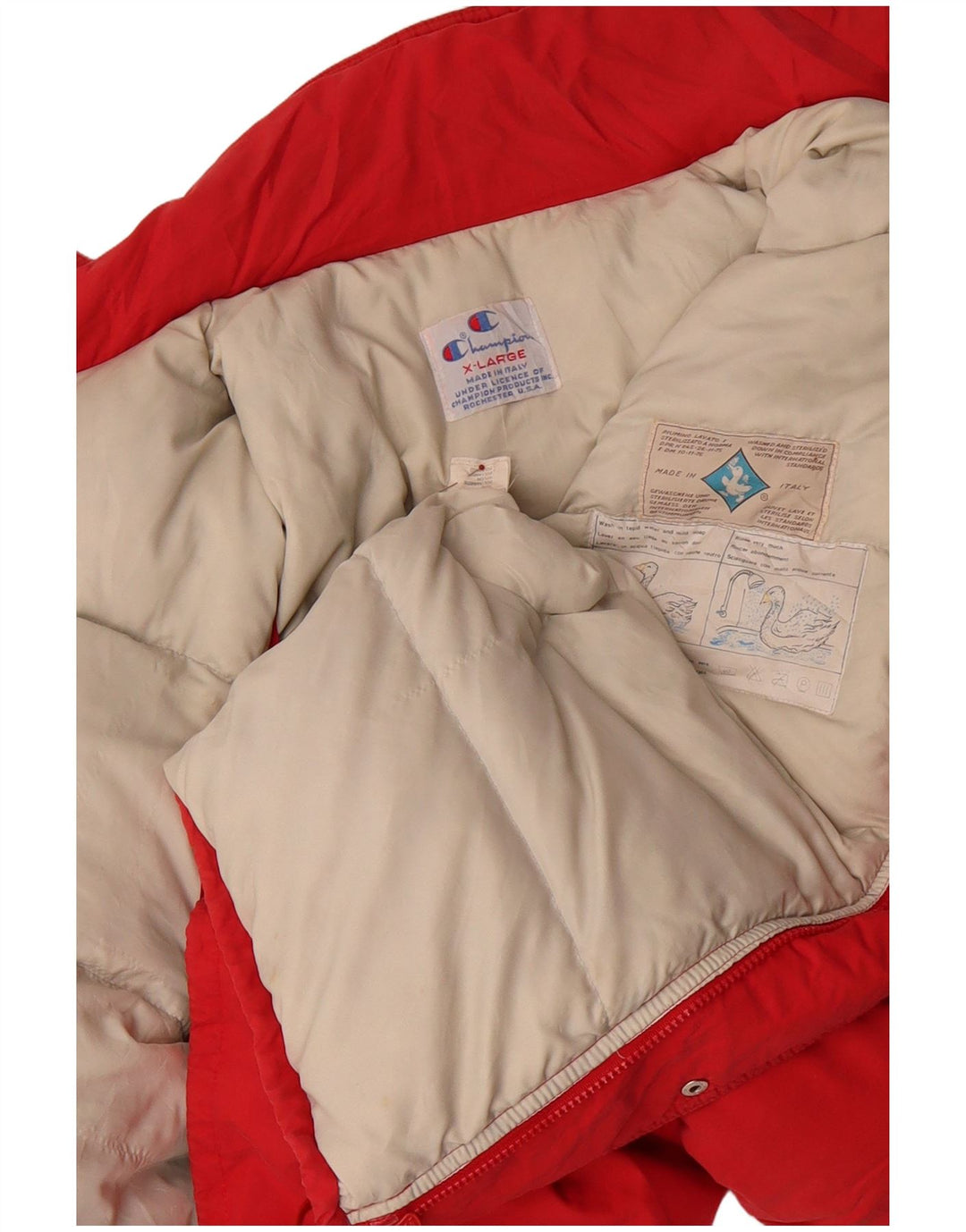 CHAMPION Mens Peanuts Padded Jacket UK 42 XL Red Polyamide