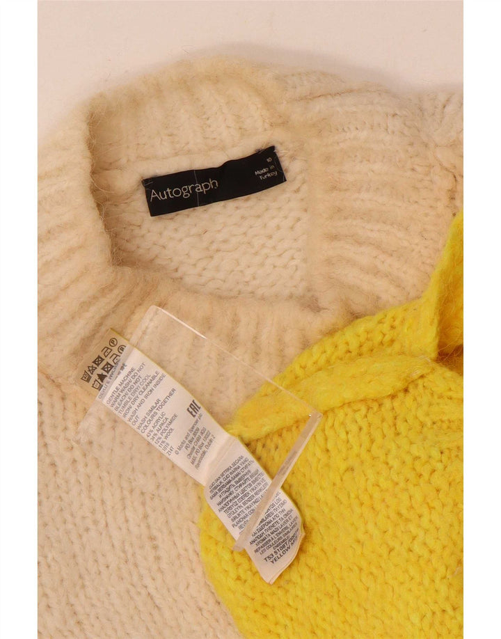 Marks & Spencer Damen-Pullover mit Rollkragen, Gr. 10, Größe S, gebrochenes Weiß