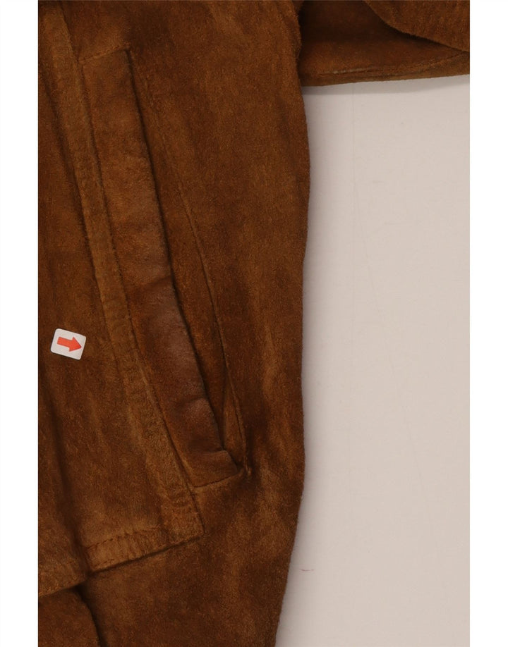 Les Boulevards Herren Wildleder Bomberjacke IT 54 2XL Braunes Leder